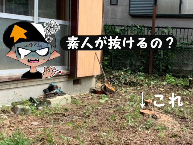 不動産投資物件の駐車場整地の為に木の根っこを抜く！